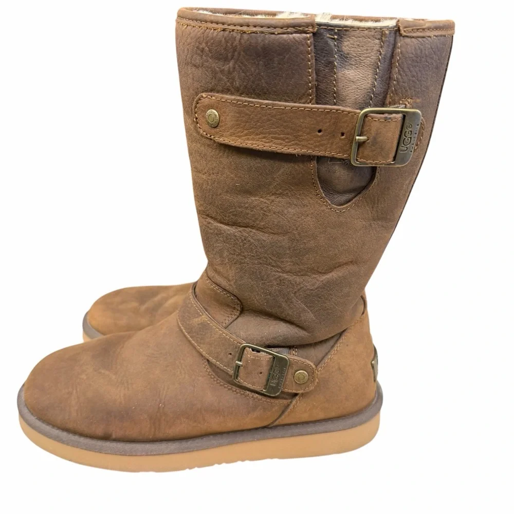 UGG Australia Leather Buckle Shearling Boots – Size 8‎ Women